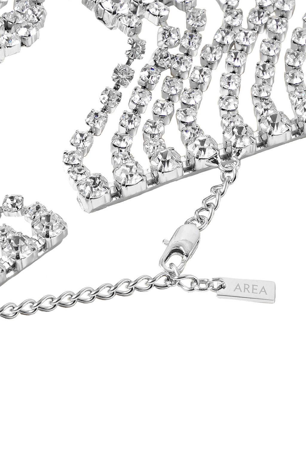 AREA Silver-tone crystal choker