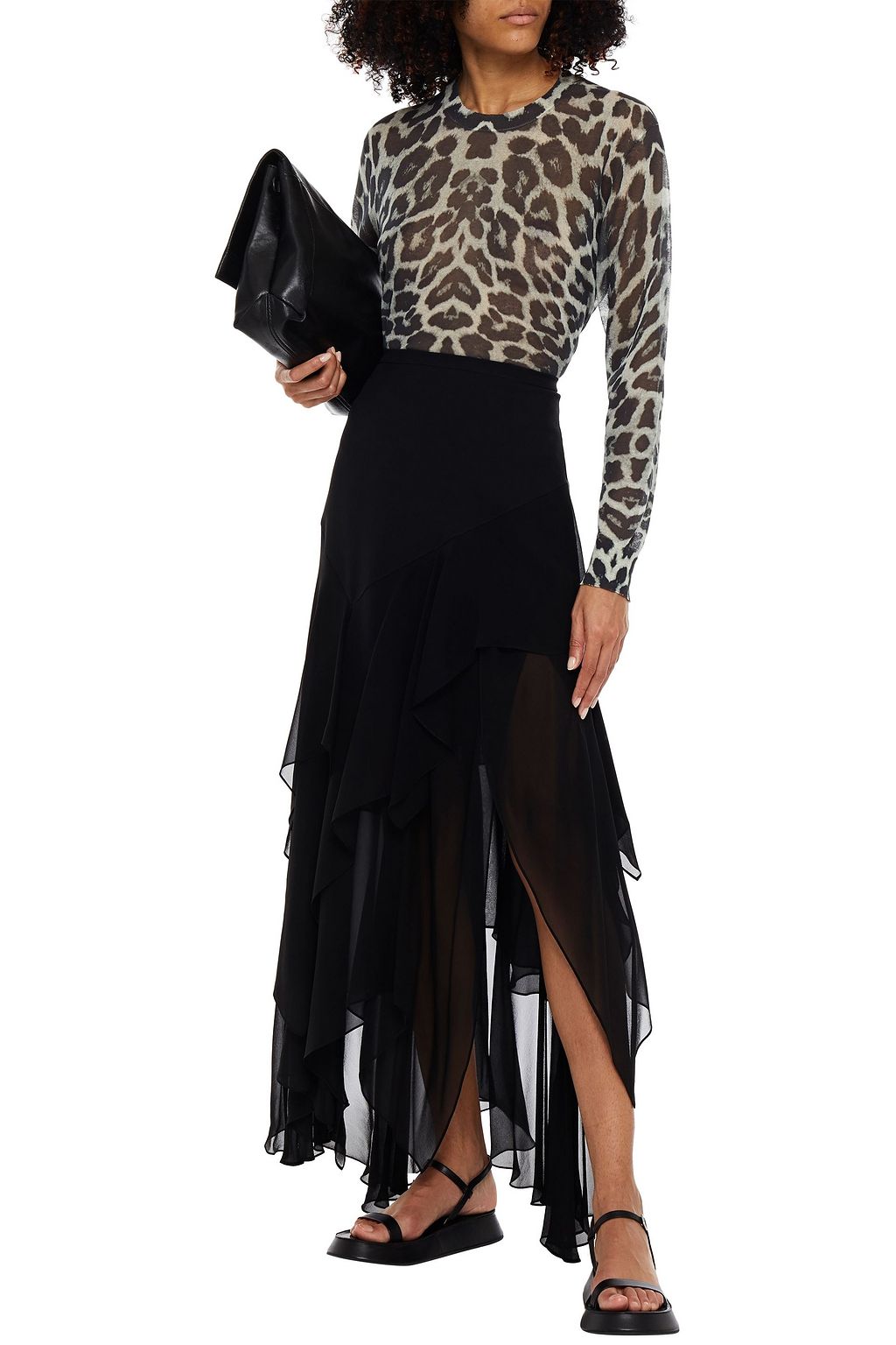 DRIES VAN NOTEN Leopard-print cotton-blend sweater