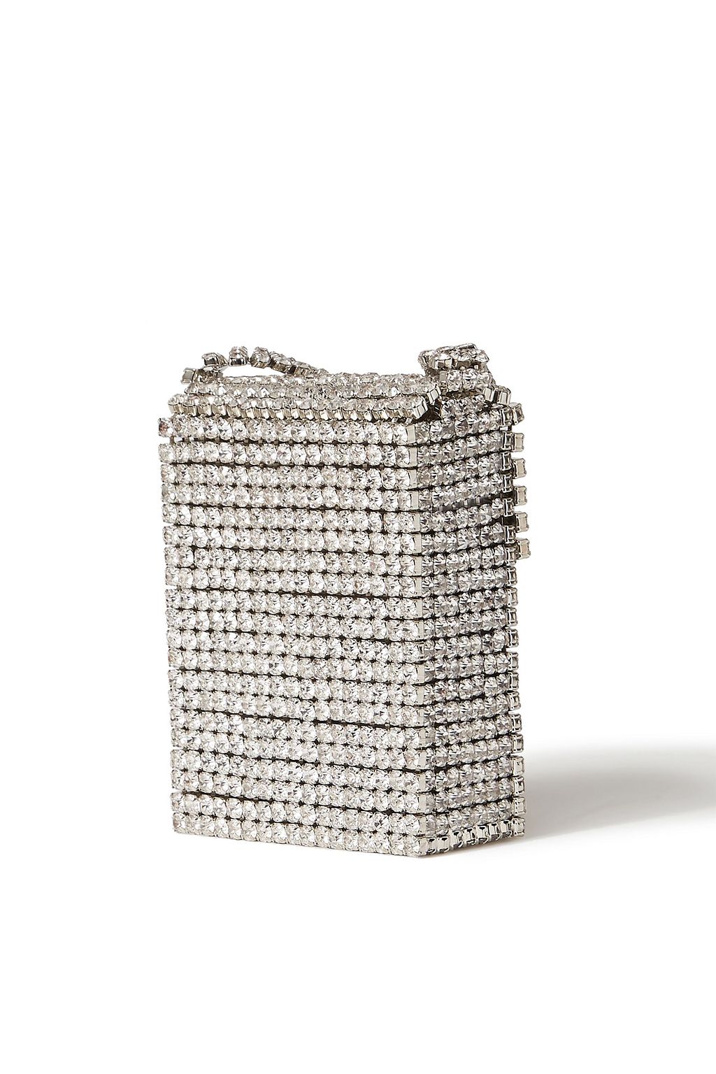 AREA Crystal Flapper embellished silver-tone shoulder bag