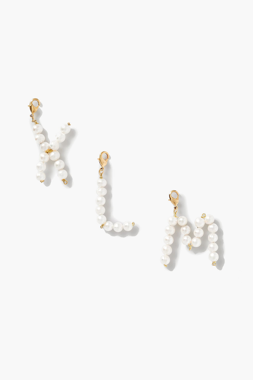 Timeless Pearly Letter Gold-tone Pearl Pendant In White