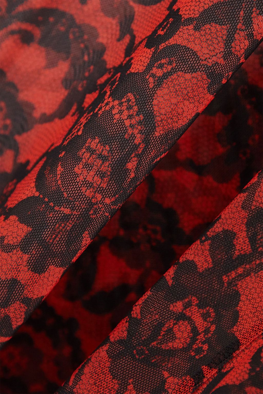 DRIES VAN NOTEN Floral-print stretch-mesh top