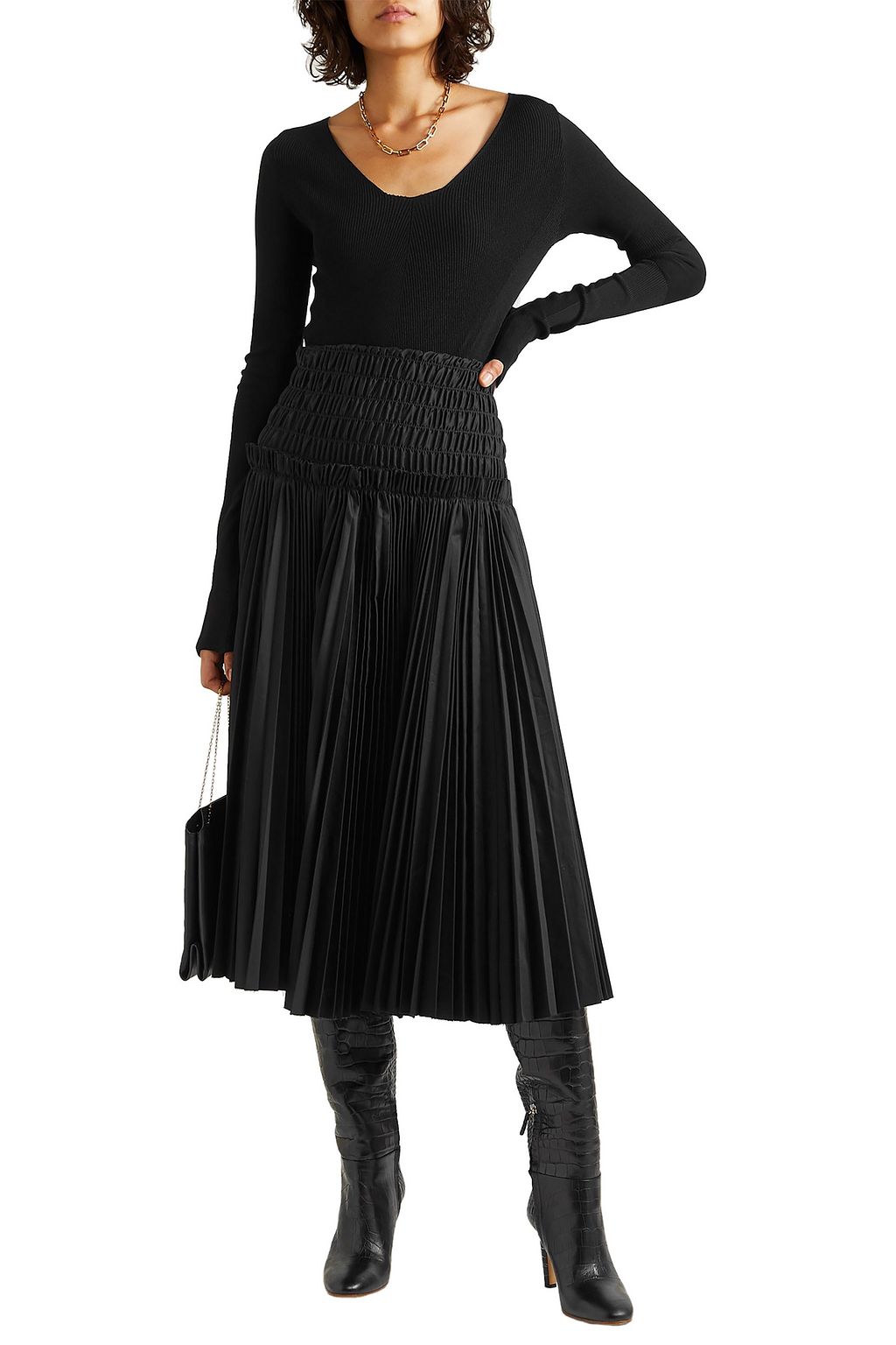 GABRIELA HEARST Linda croc-effect leather knee boots