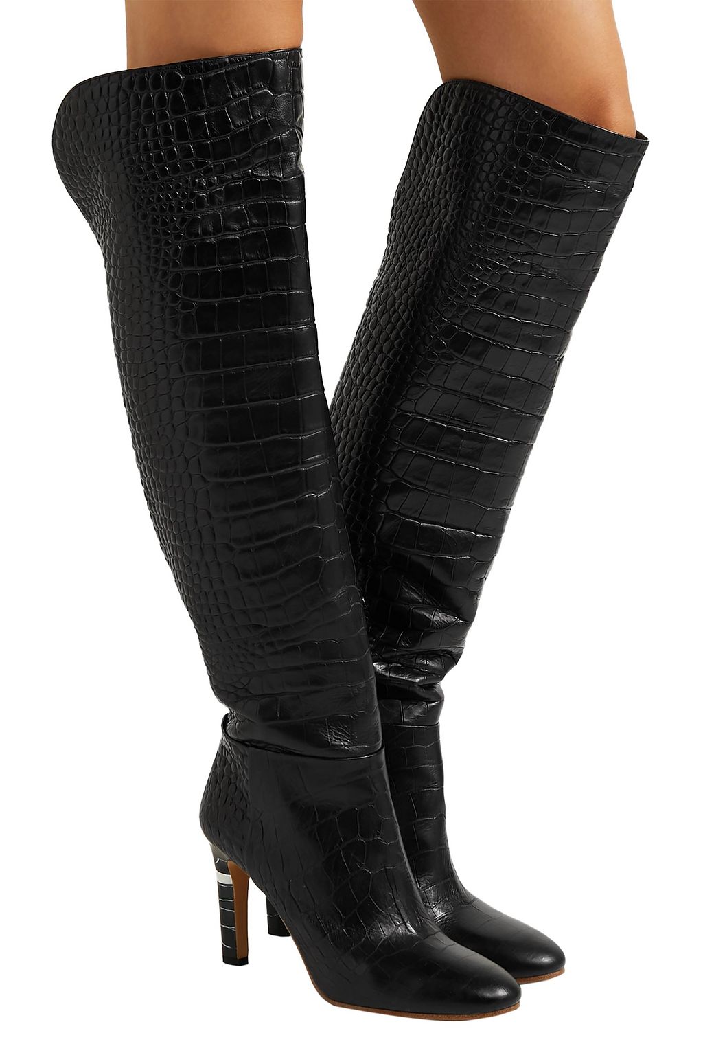 GABRIELA HEARST Linda croc-effect leather knee boots