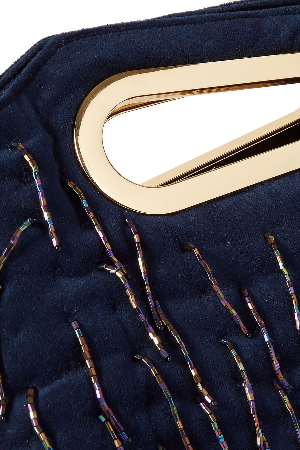 KHAORE Holder bead-embellished quilted velvet tote
