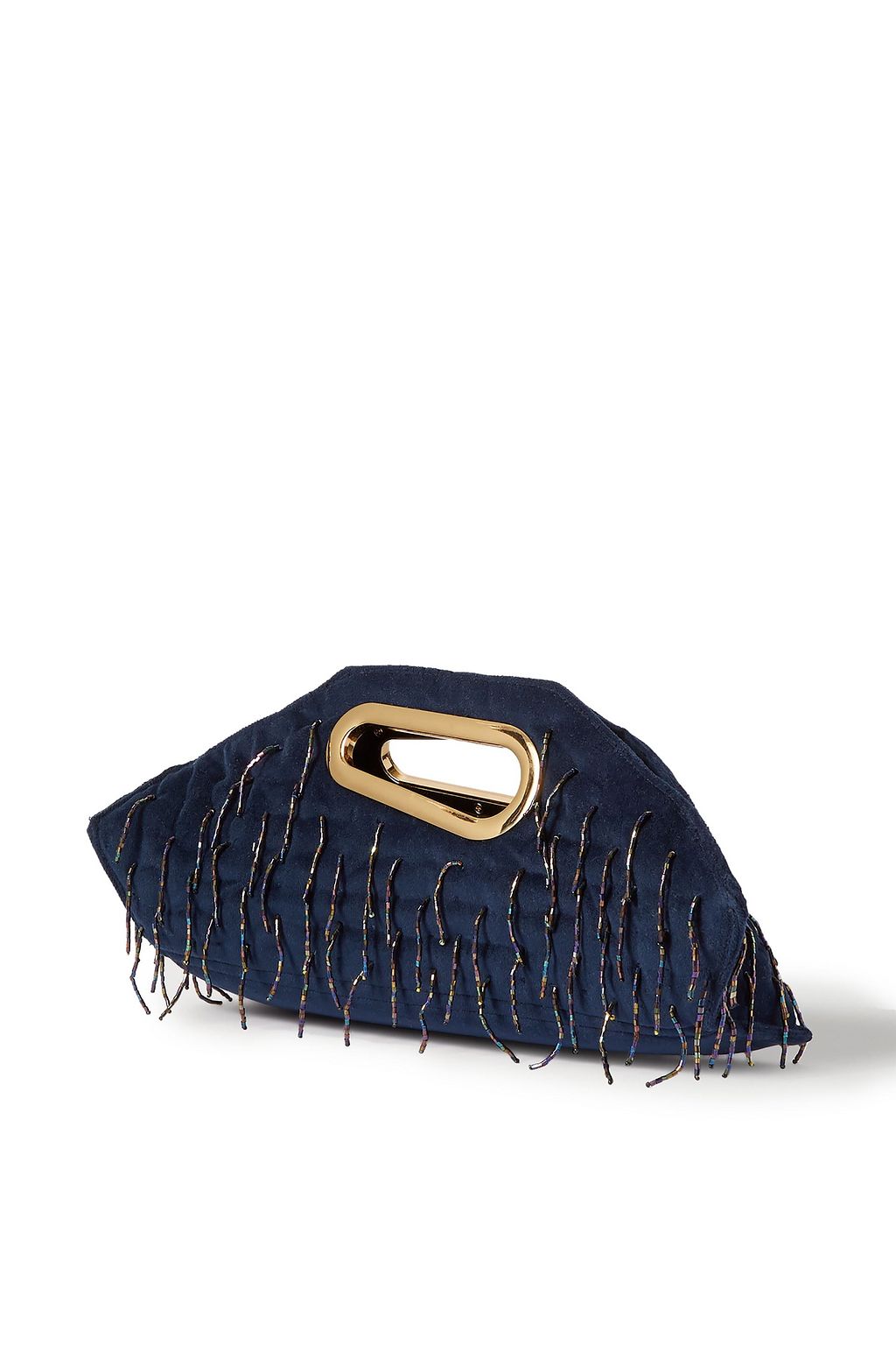 KHAORE Holder bead-embellished quilted velvet tote