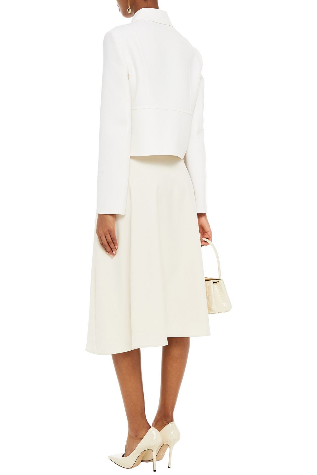 VALENTINO GARAVANI Cropped embellished wool-crepe jacket