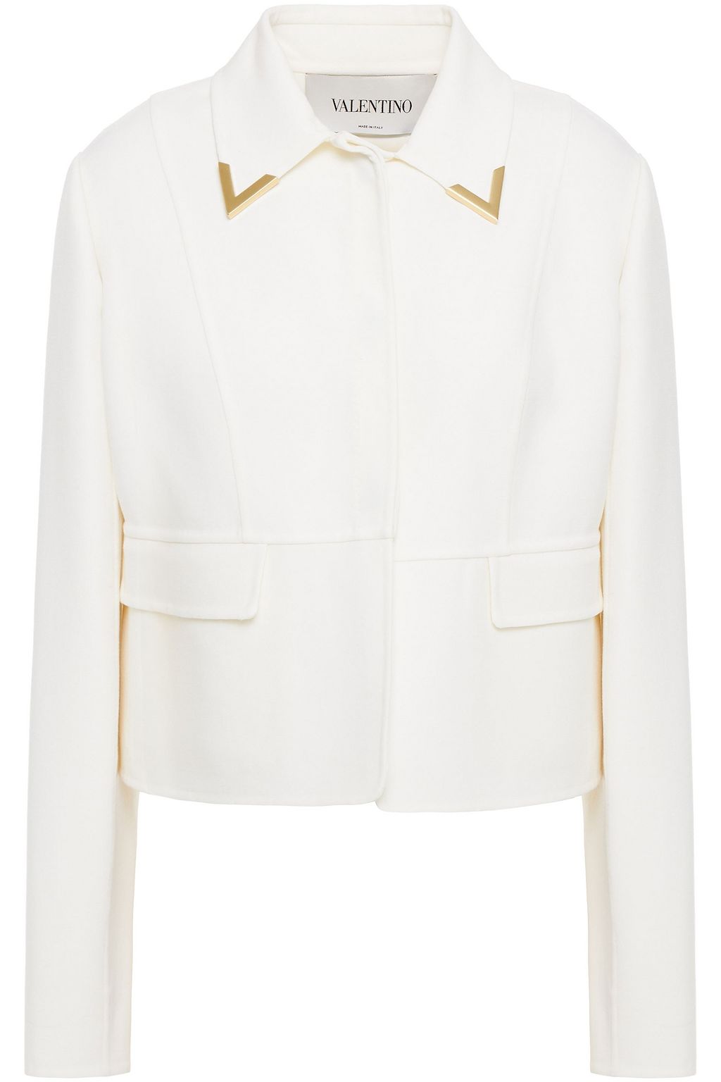 VALENTINO GARAVANI Cropped embellished wool-crepe jacket | Sale up to ...