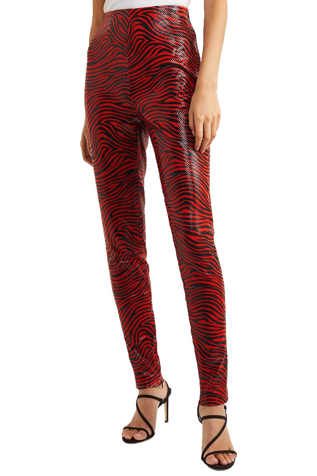 STAND STUDIO + Pernille Teisbaek Tabitha zebra-print faux leather skinny pants
