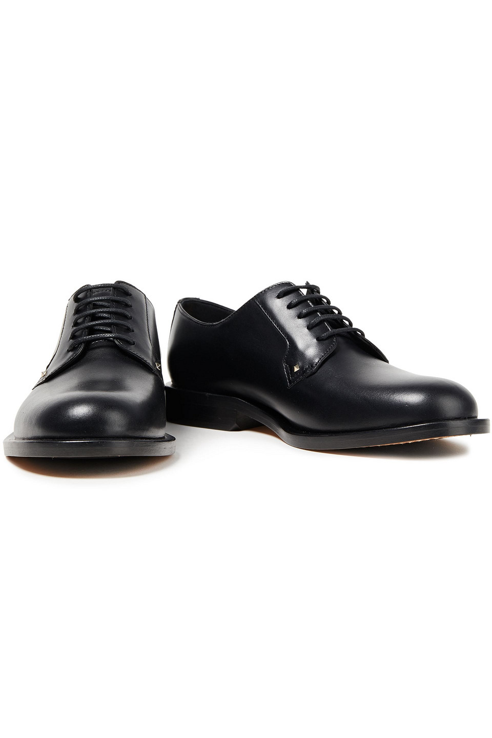 Valentino Garavani Rockstud Leather Brogues In Black