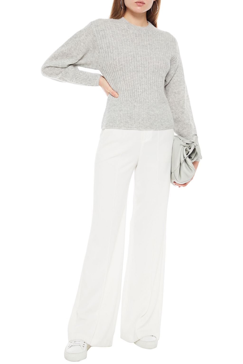 VINCE. Paneled mélange knitted sweater