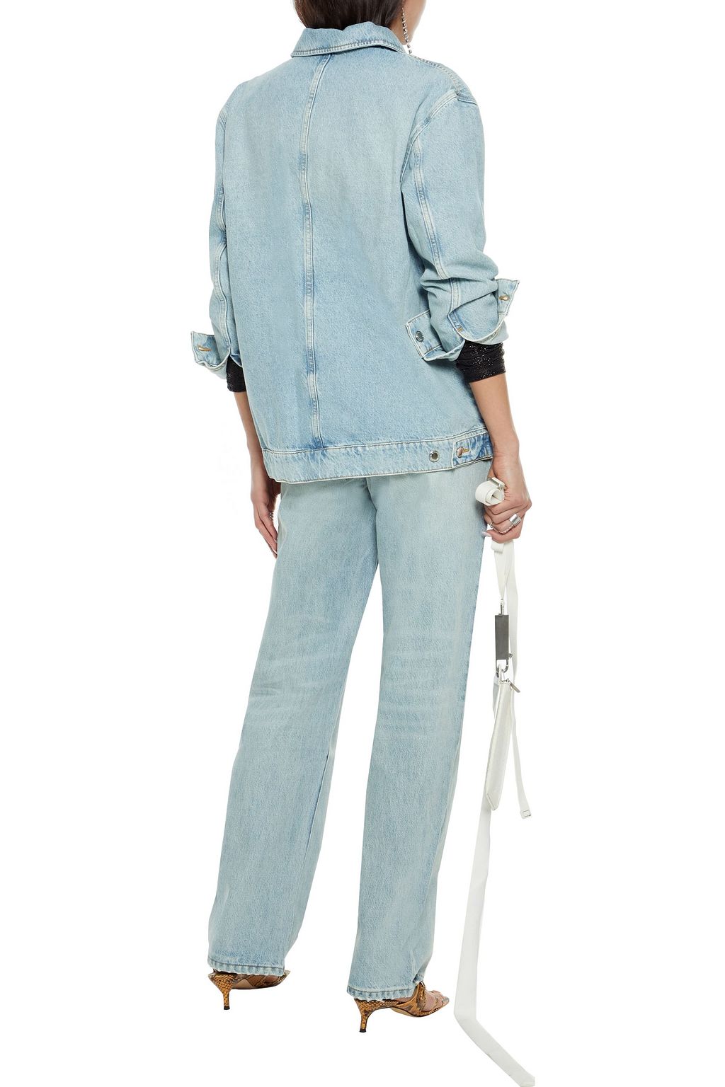 ALEXANDER WANG Distressed high-rise straight-leg jeans