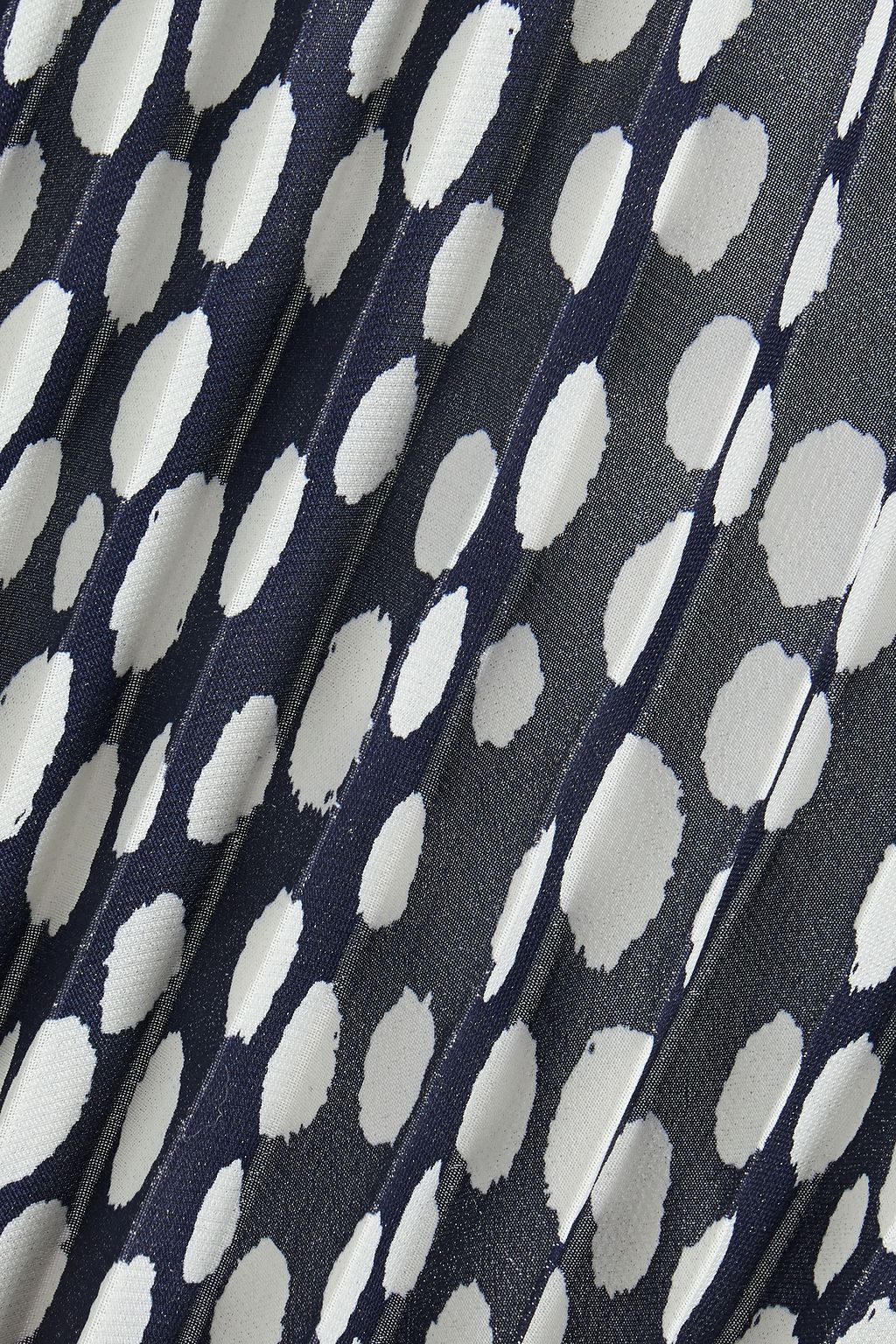 CLU Layered pleated polka-dot crepe de chine and satin skirt