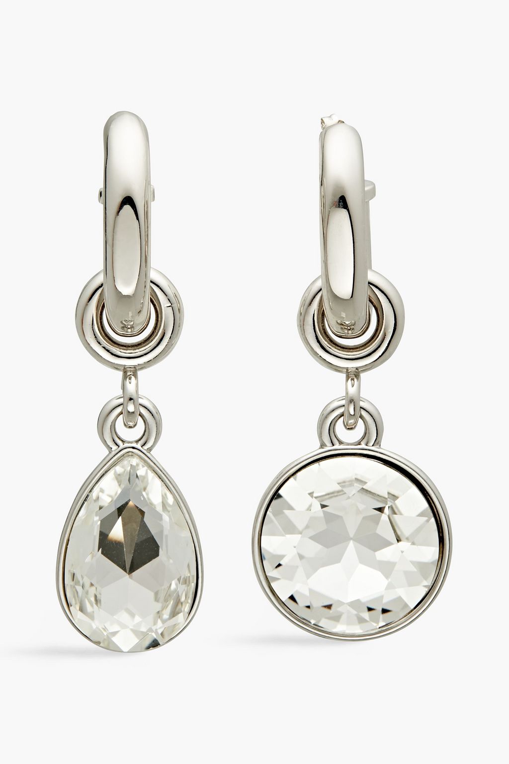 Silver tone crystal earrings silver One Size
