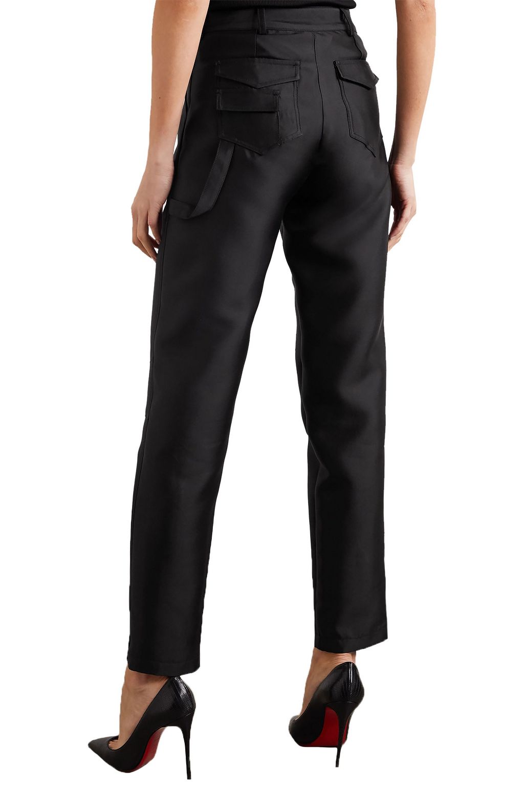CHRISTOPHER JOHN ROGERS Silk and wool-blend faille straight-leg cargo pants