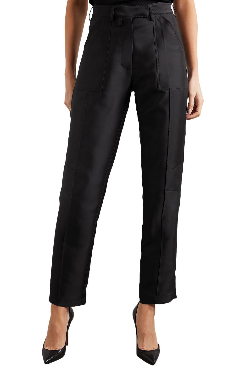 CHRISTOPHER JOHN ROGERS Silk and wool-blend faille straight-leg cargo pants
