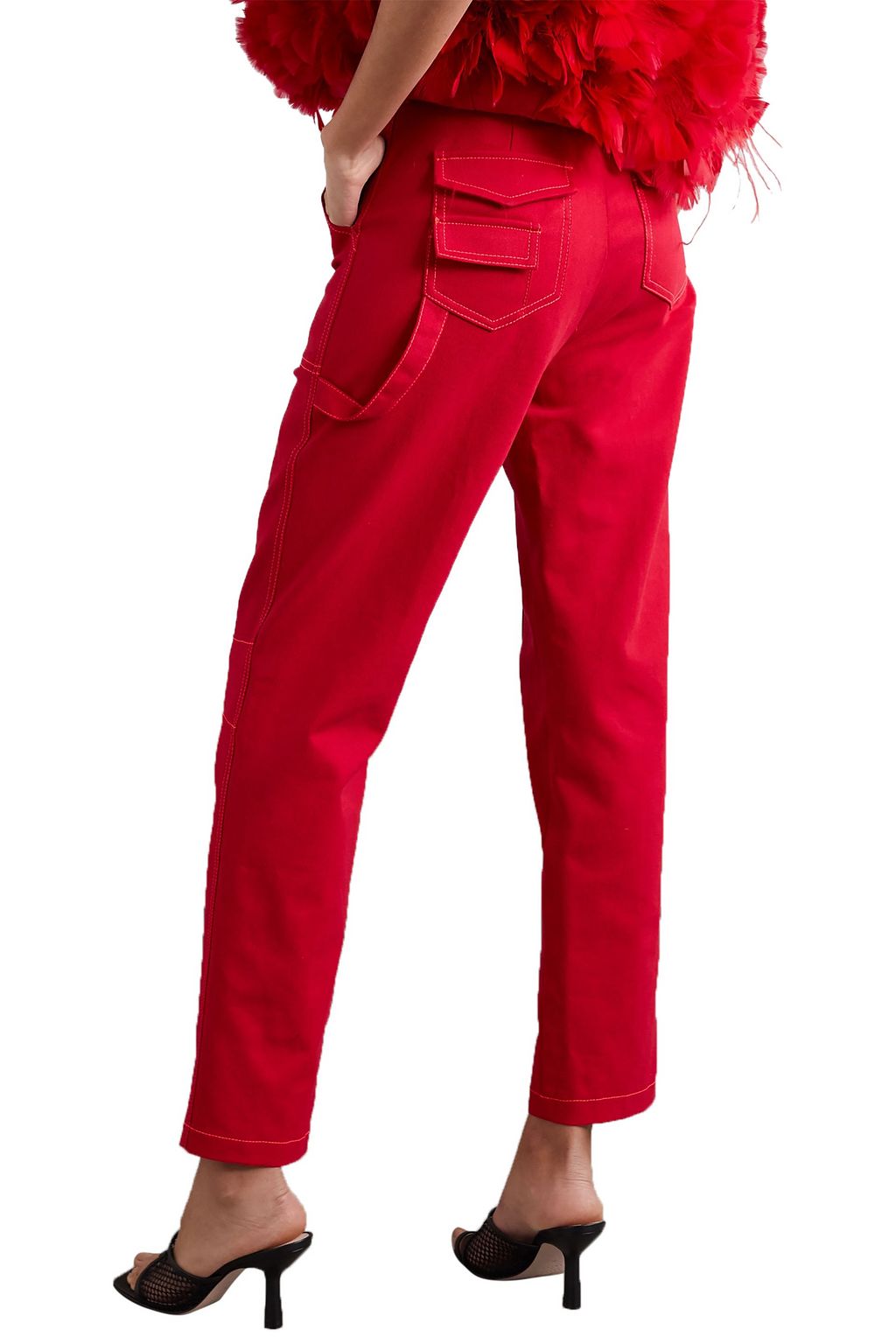 CHRISTOPHER JOHN ROGERS Silk and wool-blend faille straight-leg cargo pants
