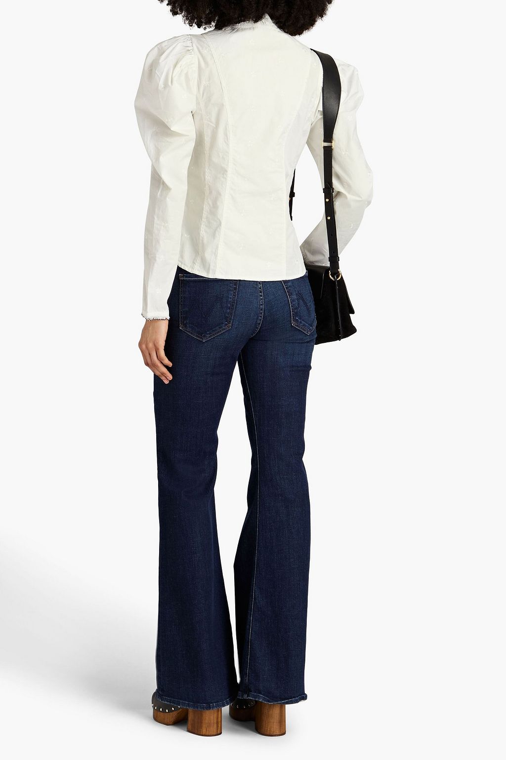 ULLA JOHNSON Lamont embellished cotton-poplin blouse
