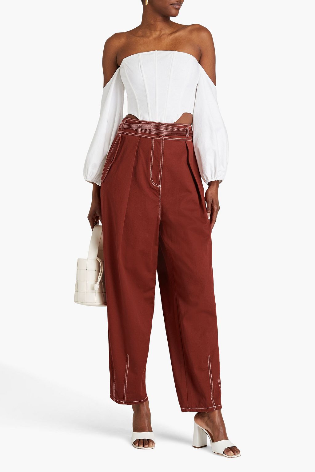 ULLA JOHNSON Lars Karottenhose aus Baumwoll-Twill mit Falten