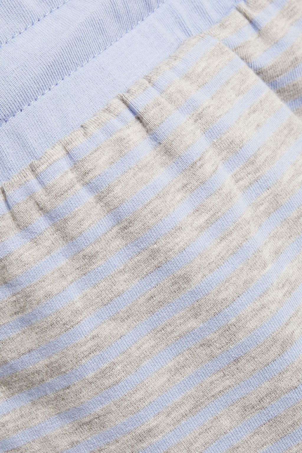 NATURAL SKIN Striped organic cotton-blend jersey pajama shorts