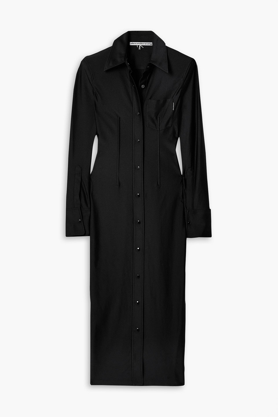 Alexander Wang Neoprene Midi Shirt Dress In Black ModeSens