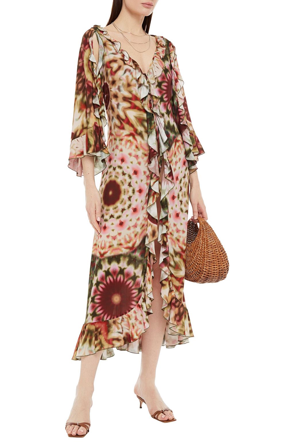 CHARO RUIZ IBIZA Ruffled printed voile jacket