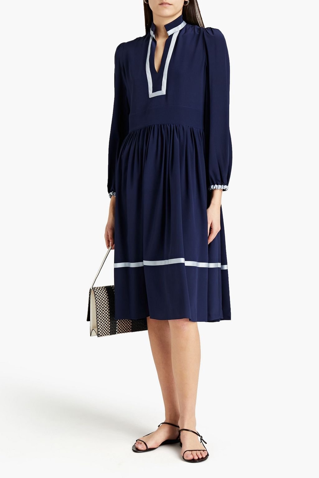 SEE BY CHLOÉ Gathered silk crepe de chine midi dress
