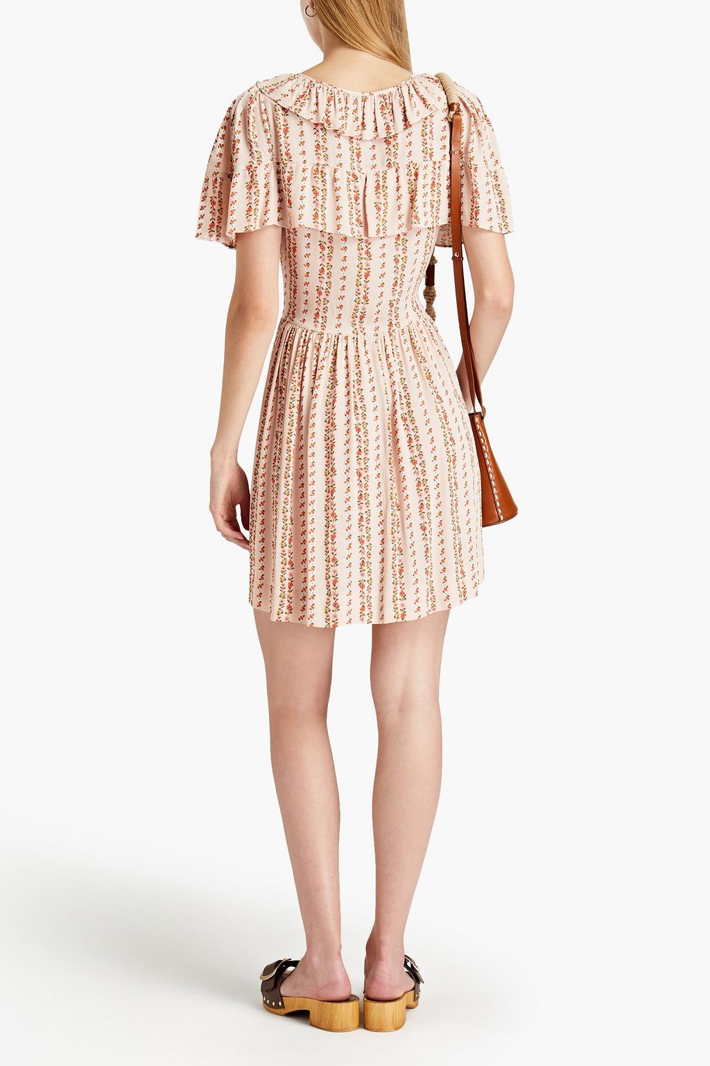 SEE BY CHLOÉ Ruffled floral-print crepe mini dress