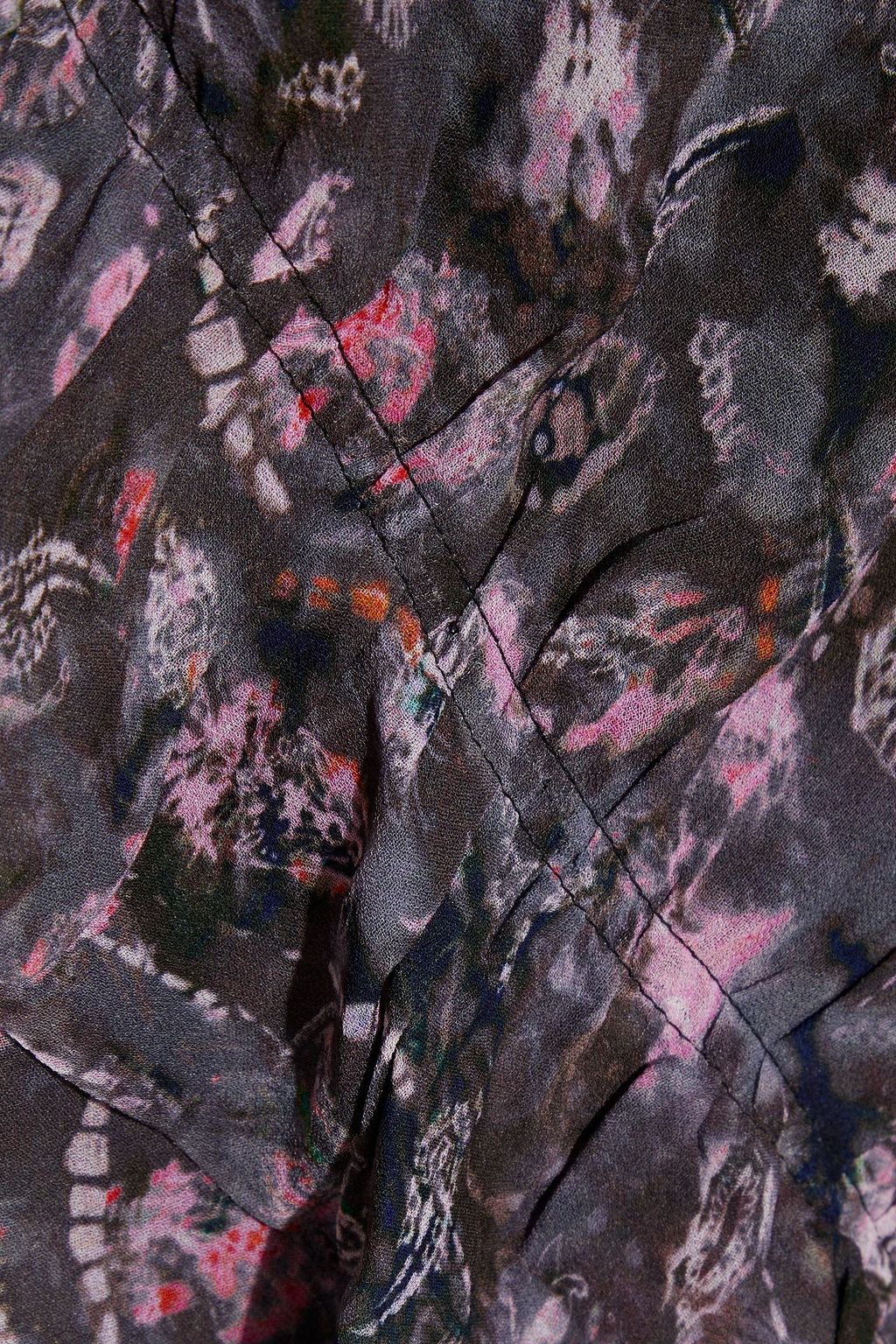 IRO Muy gathered printed chiffon mini dress