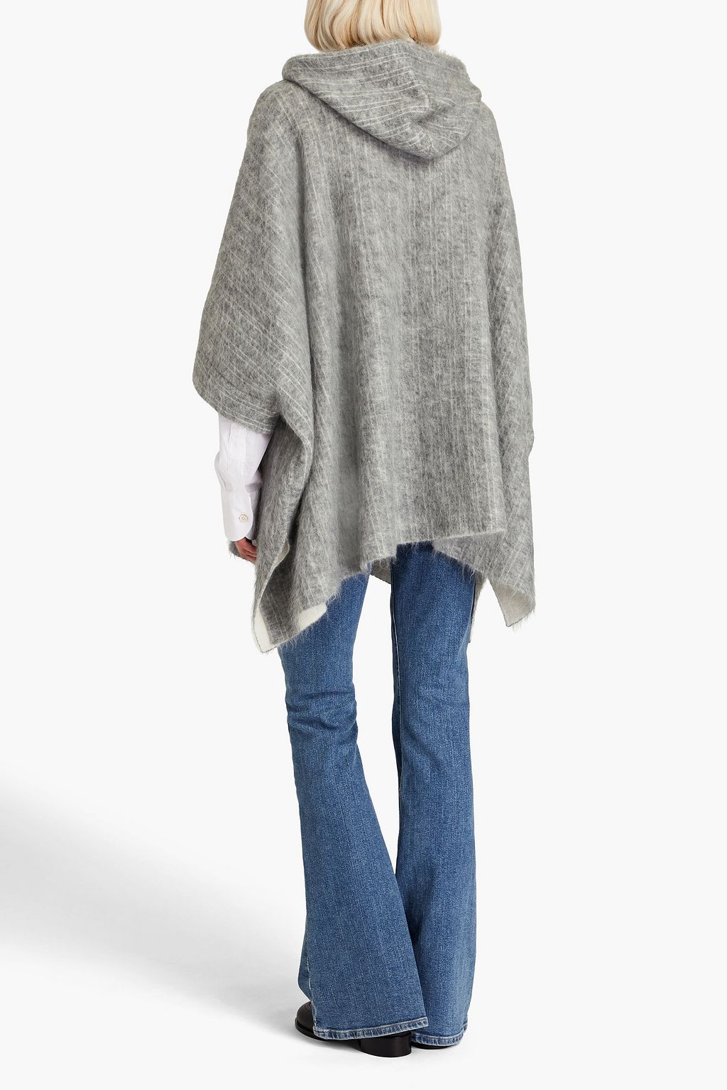 BRUNELLO CUCINELLI Mélange brushed knitted hooded jacket