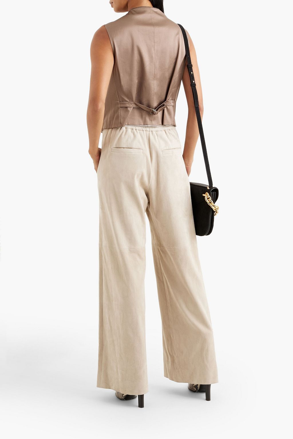 BRUNELLO CUCINELLI Suede wide-leg pants