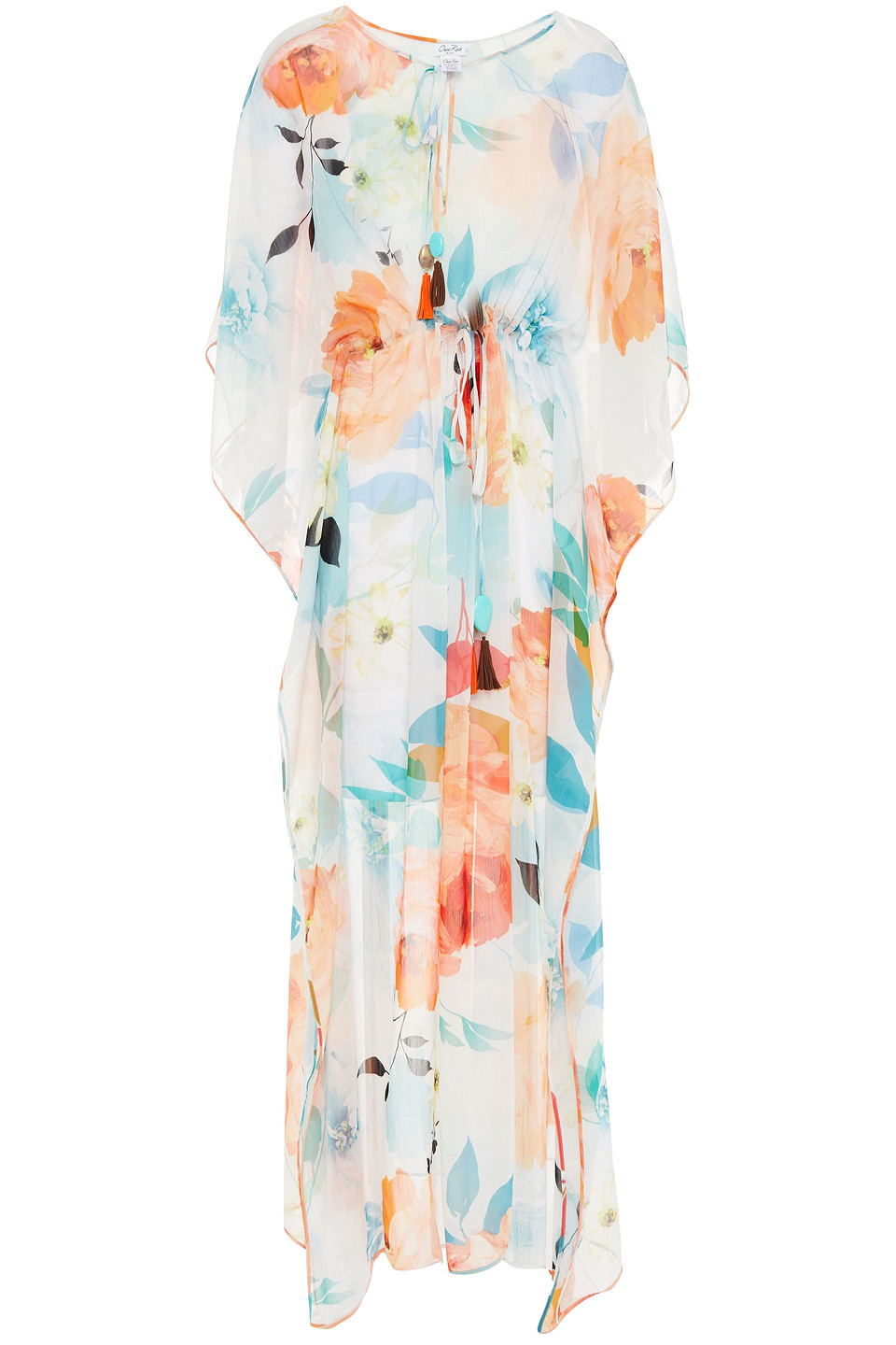 Charo Ruiz Ibiza Woman Embellished Floral-print Georgette Kaftan White Size M