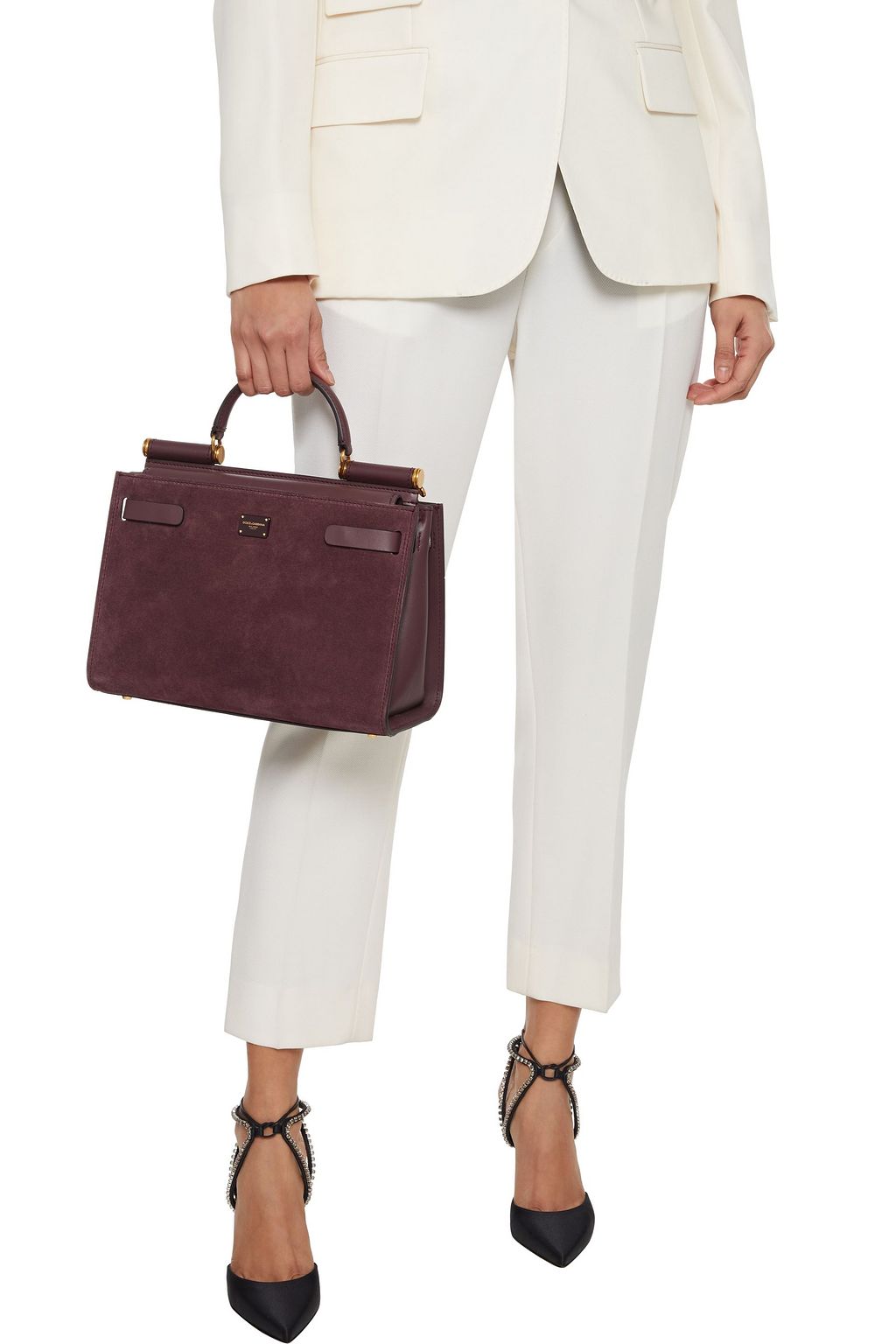DOLCE&GABBANA Sicily 62 suede and leather tote