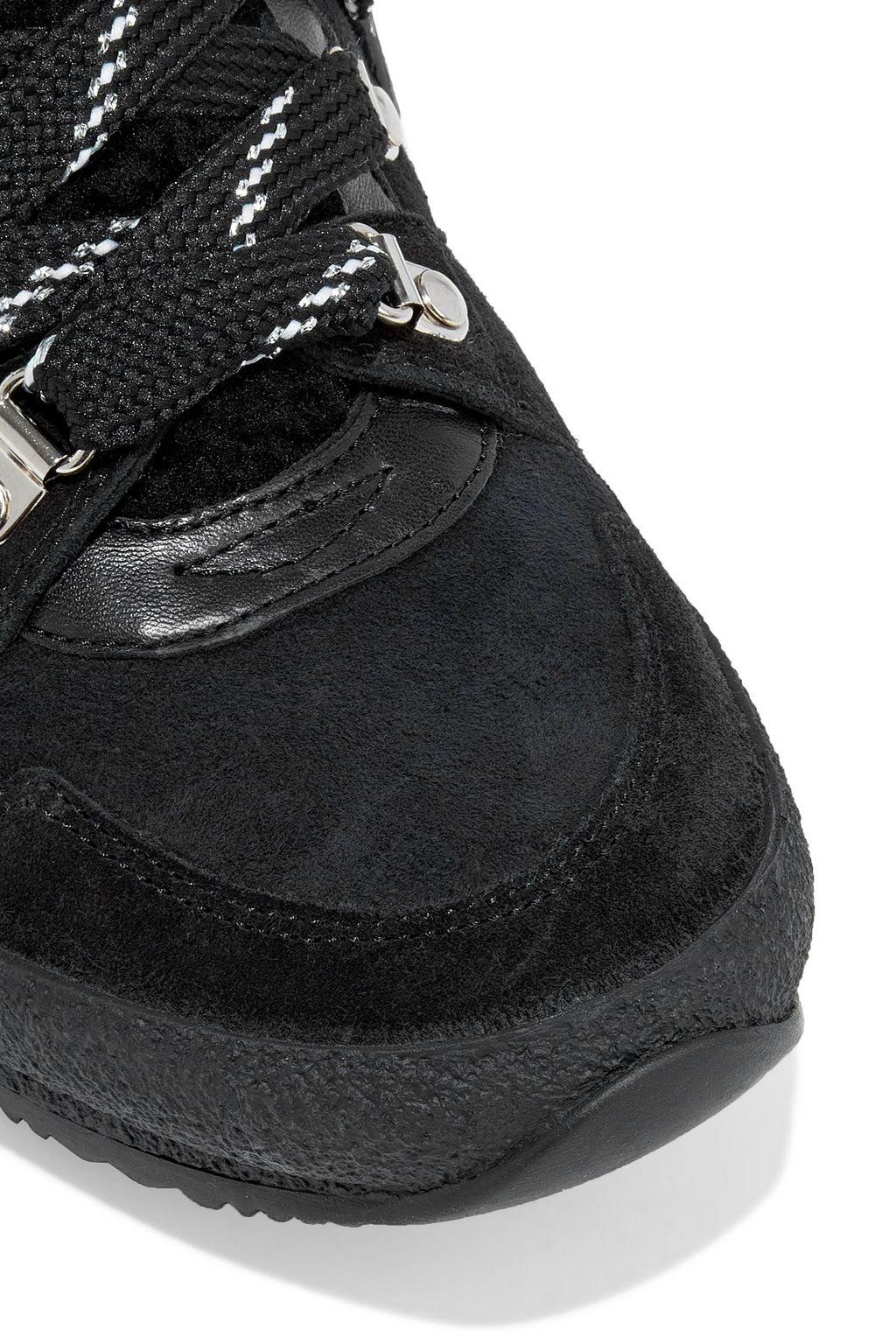 ISABEL MARANT Brendty shearling-trimmed leather and suede ankle boots
