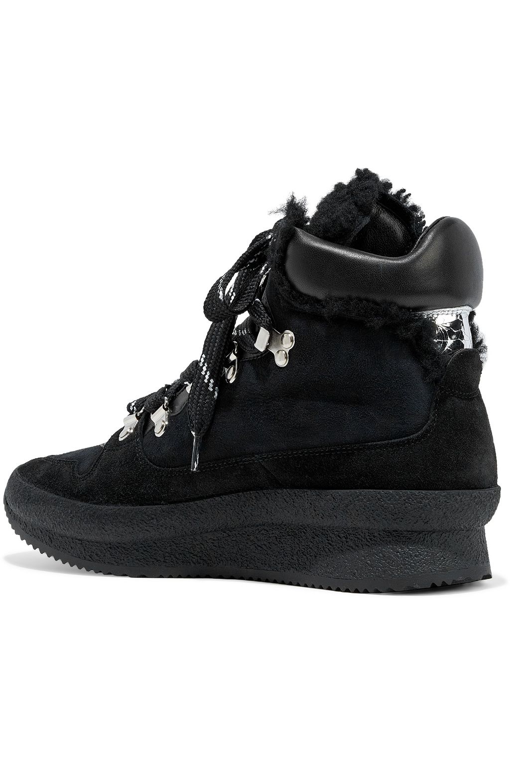 ISABEL MARANT Brendty shearling-trimmed leather and suede ankle boots