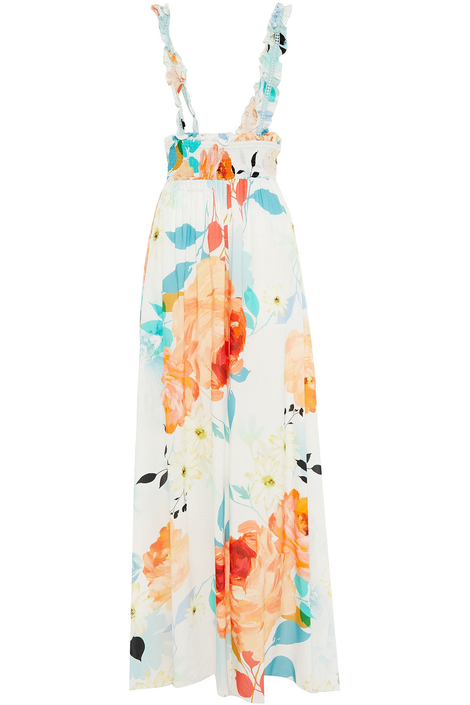 Charo Ruiz Ibiza Woman Crocheted Lace-trimmed Floral-print Voile Jumpsuit White Size XS