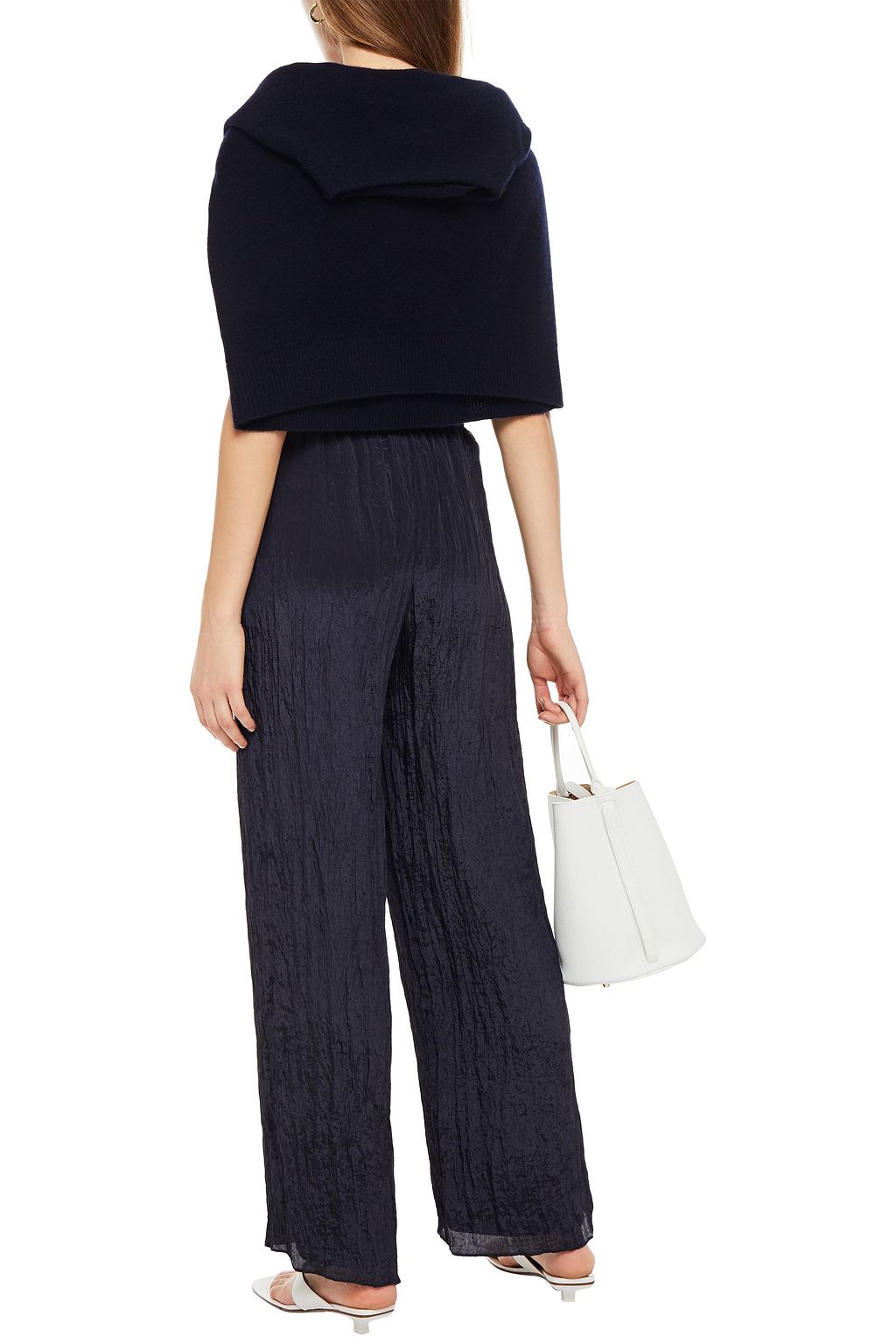 VINCE. Crinkled satin wide-leg pants