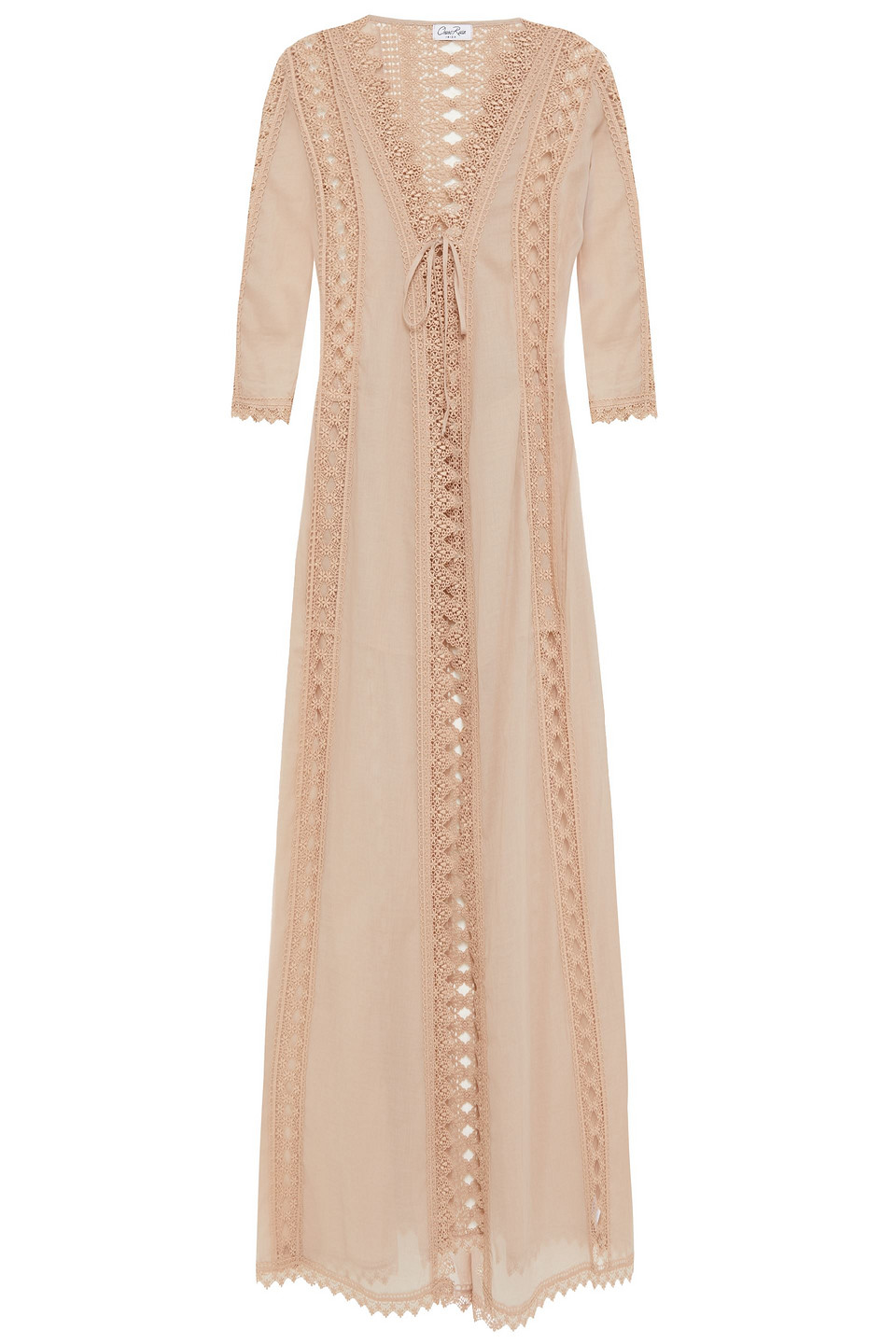 Charo Ruiz Ibiza Woman Crocheted Lace-trimmed Cotton-blend Robe Neutral Size M