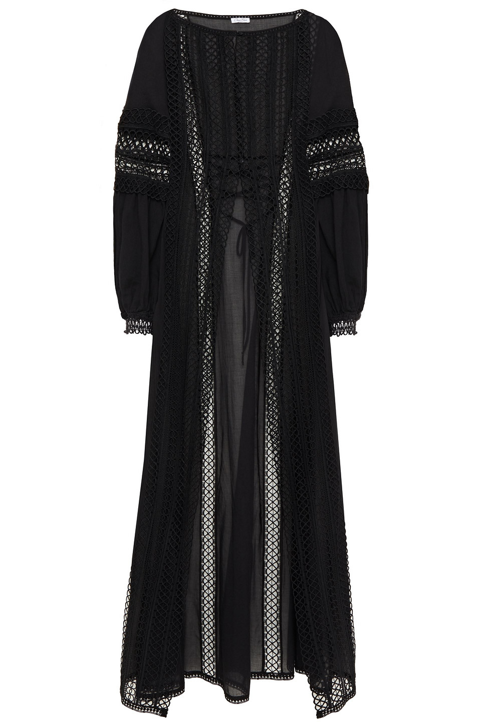 Charo Ruiz Ibiza Woman Cotton-blend Voile And Crocheted Lace Jacket Black Size S