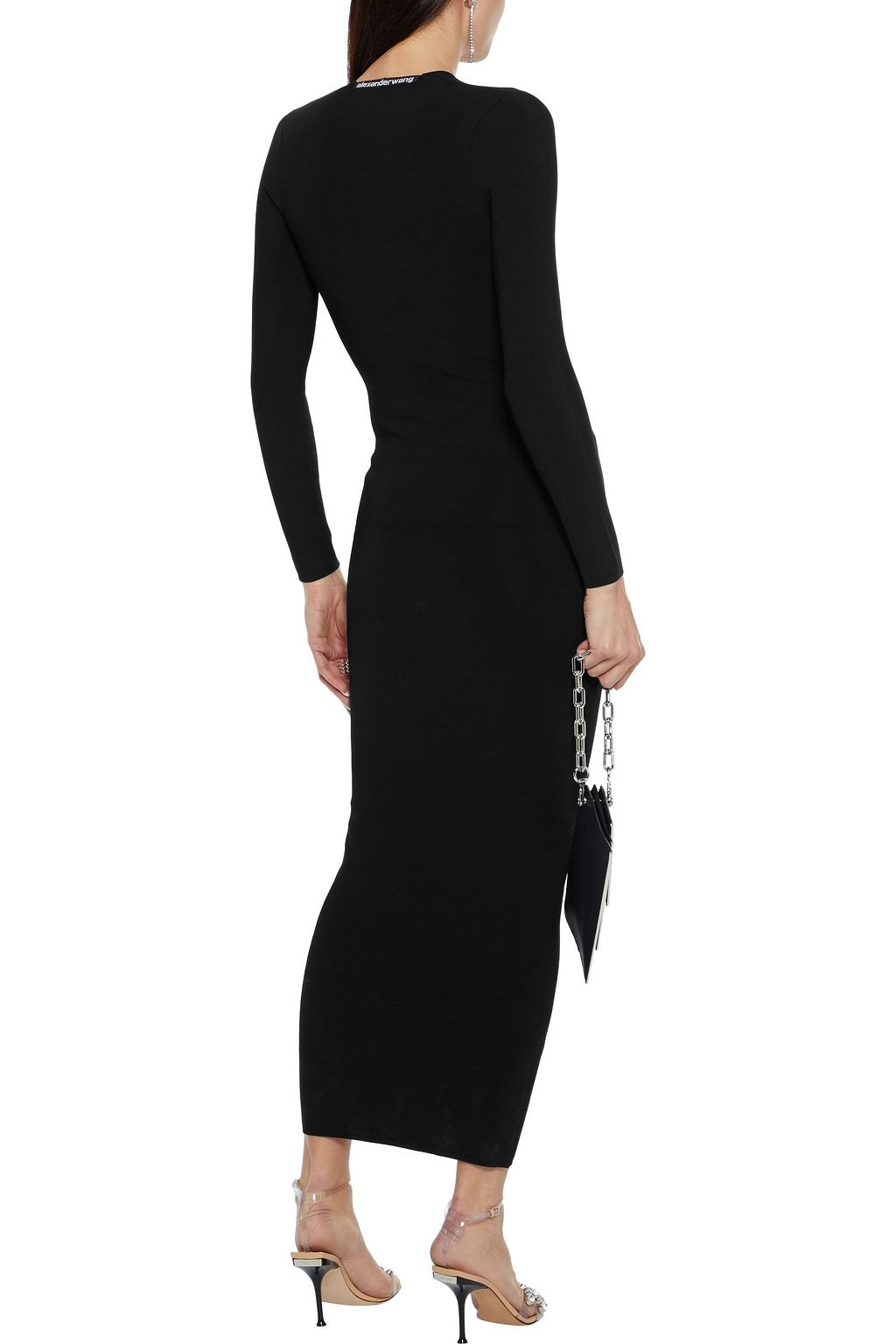 ALEXANDER WANG Logo-appliquéd stretch-knit maxi dress