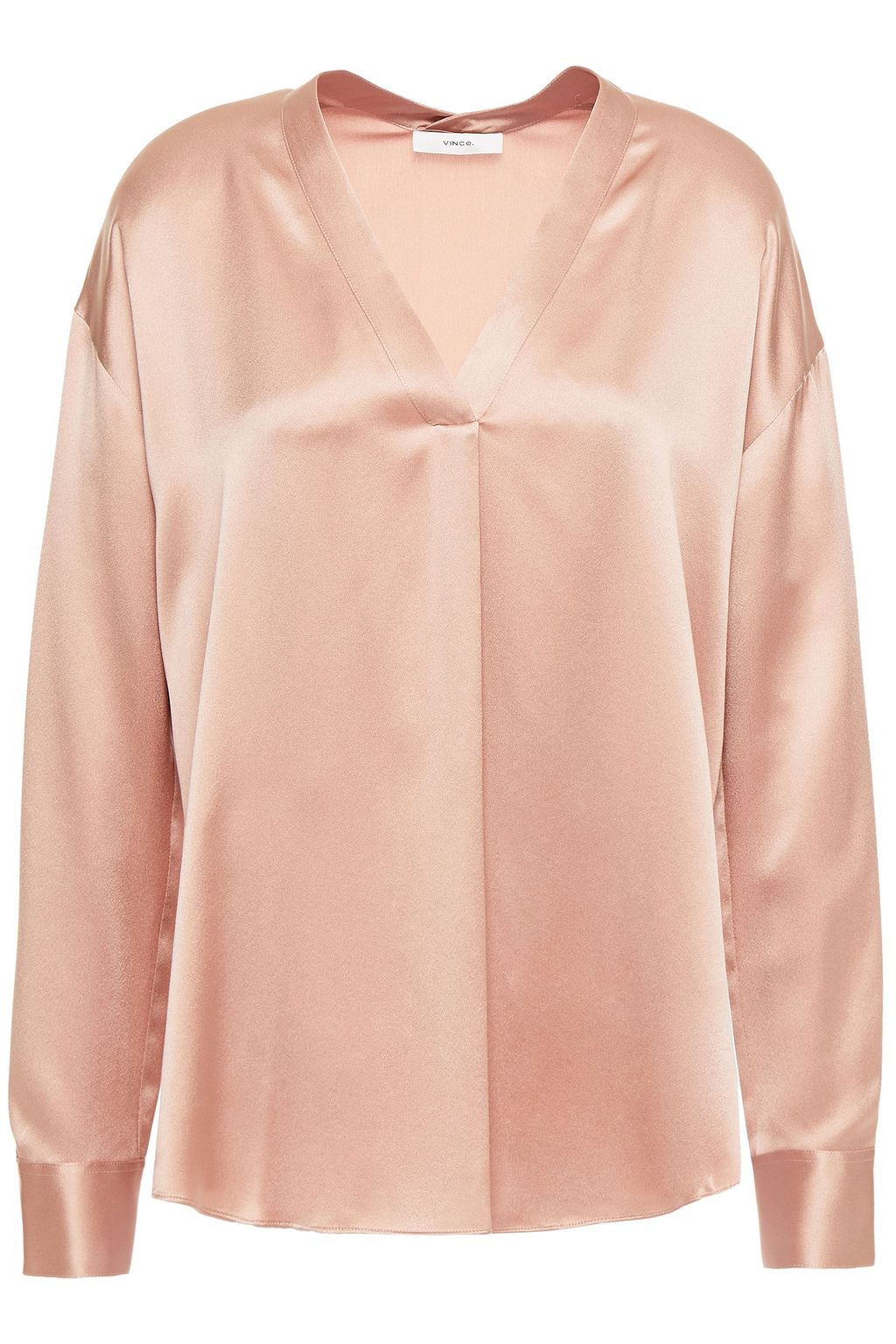 blush pink satin blouse