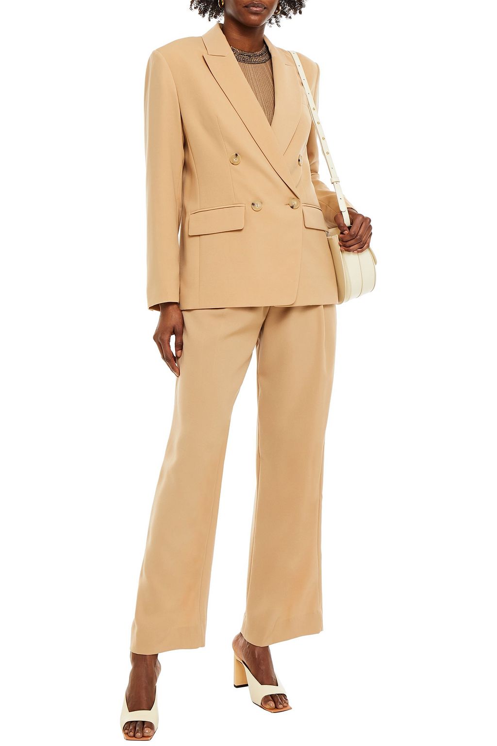 VINCE. Double-breasted crepe blazer