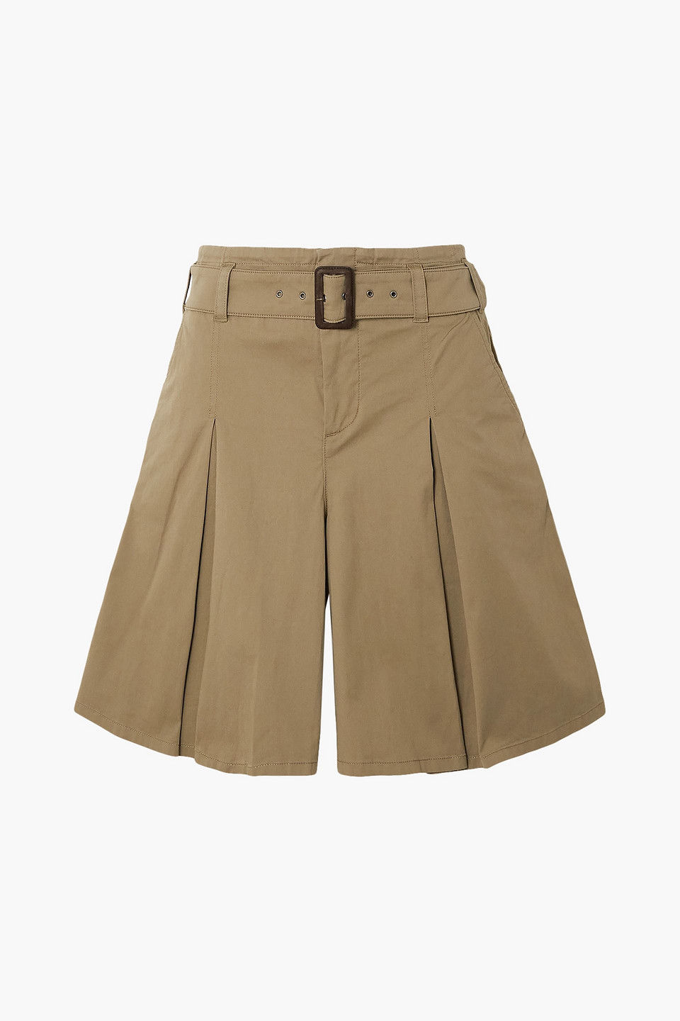 Purdey Pleated Cotton-blend Gabardine Shorts In Mushroom