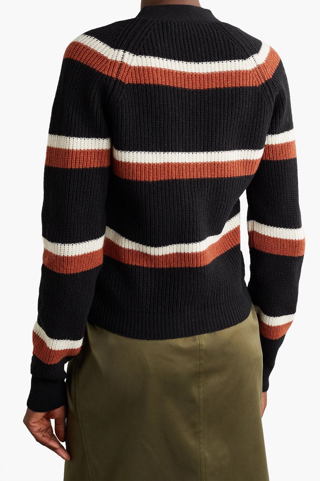 MARNI Cardigan aus gerippter Wolle mit Streifen