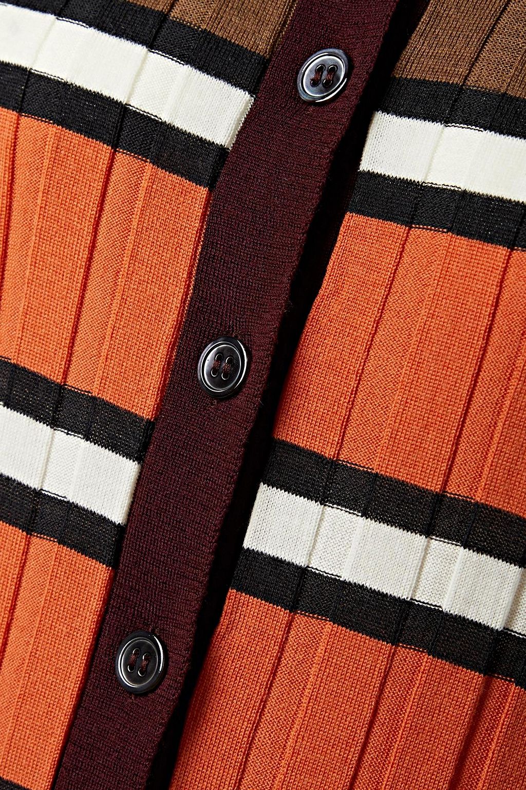 MARNI Cardigan aus gerippter Wolle mit Streifen