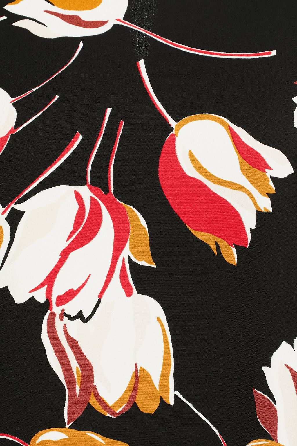 MARNI Satin-trimmed floral-print crepe top