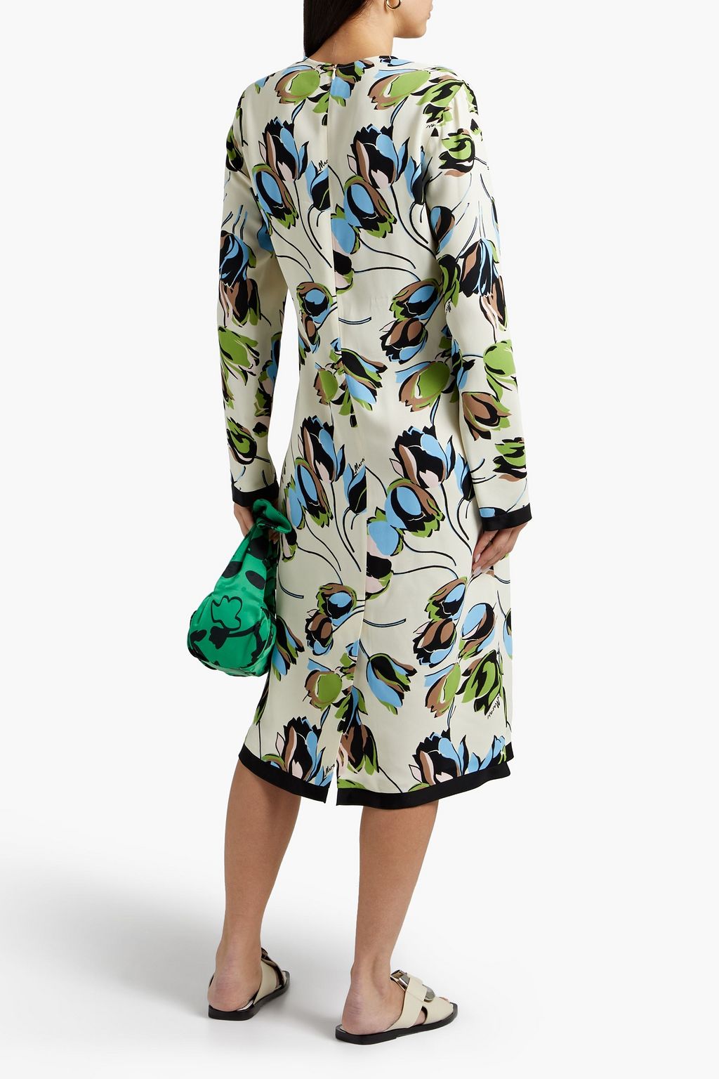 MARNI Midikleid aus Crêpe mit floralem Print