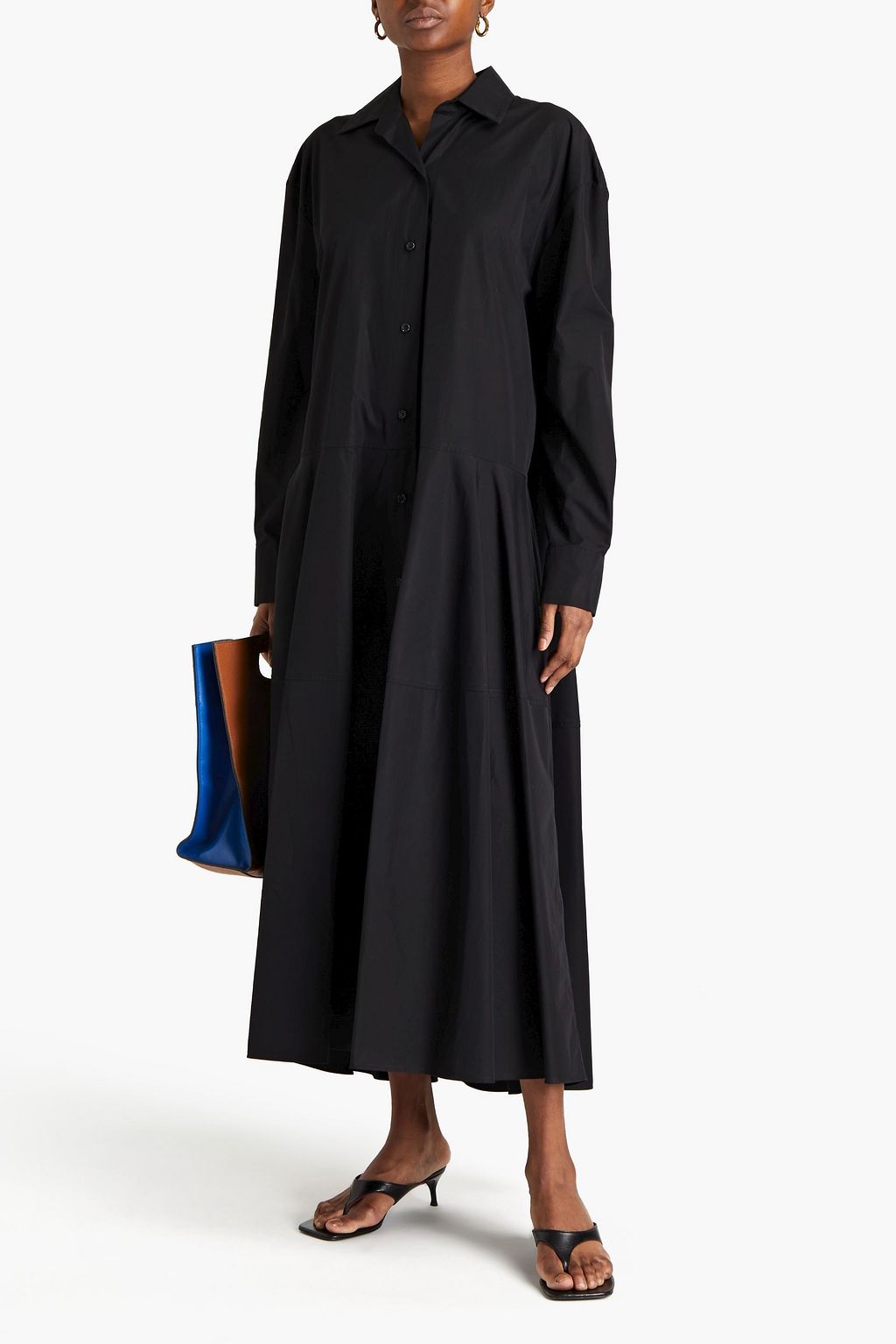 MARNI Belted cotton-poplin maxi shirt dress