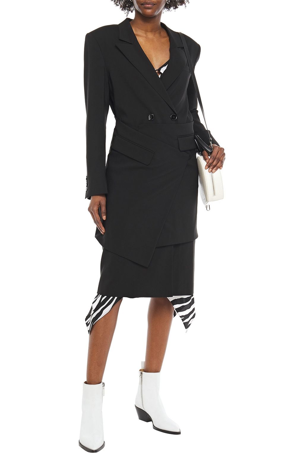 MM6 MAISON MARGIELA Double-breasted wool-crepe wrap coat