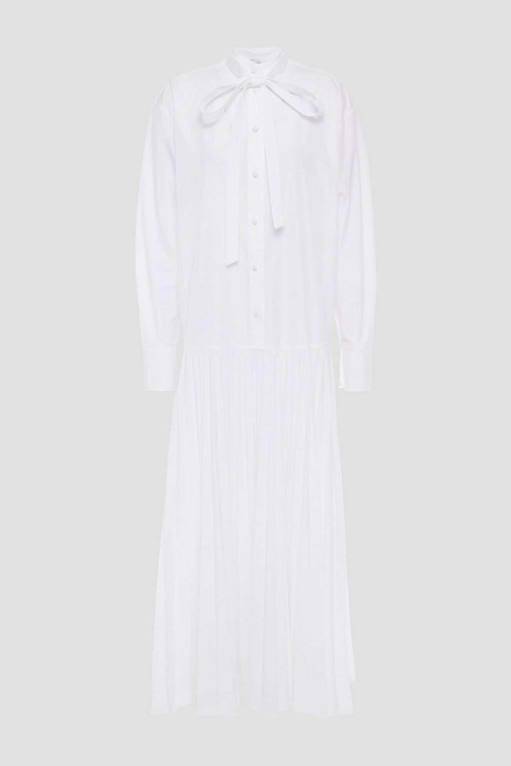 VALENTINO GARAVANI Pleated cotton-blend poplin midi dress | THE OUTNET