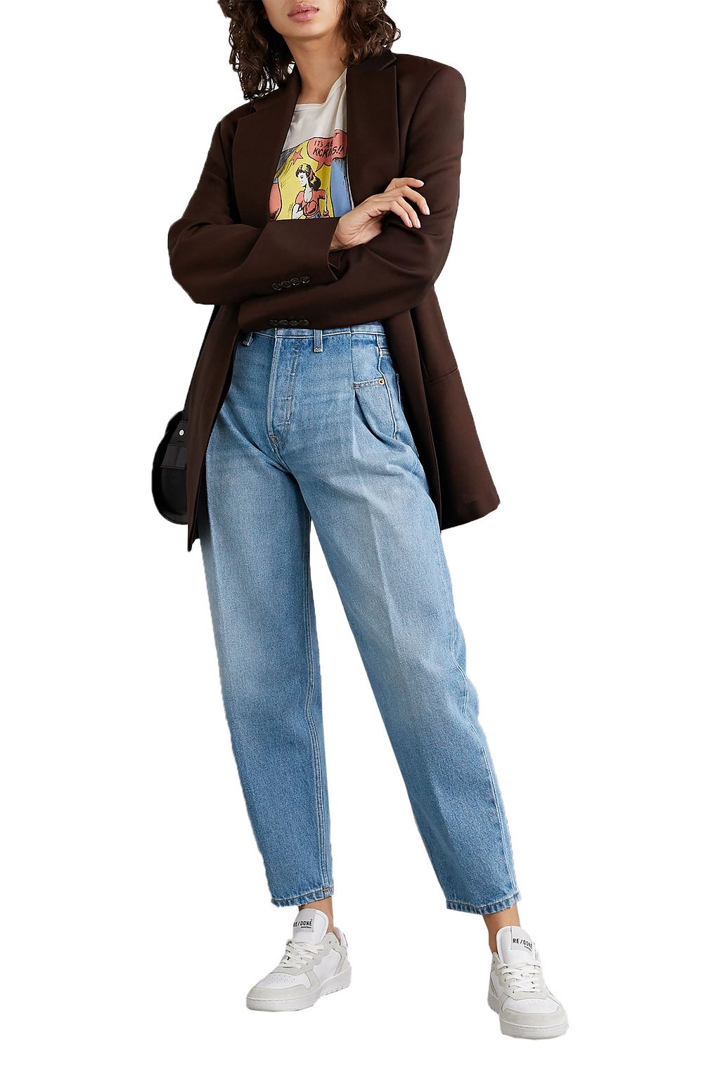 RE/DONE 40s Zoot pleated high-rise tapered jeans